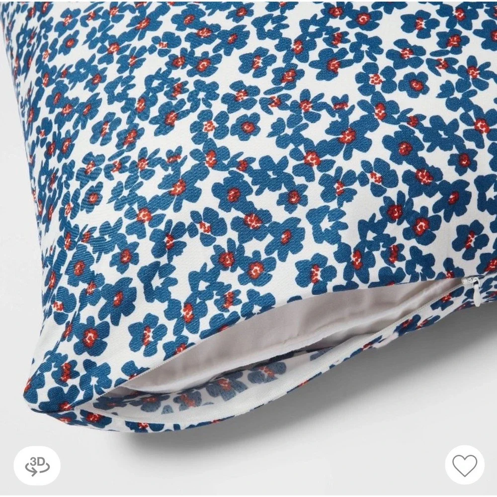2pk Microfiber Body Pillow Cover Floral/Navy - Room Essentials ™